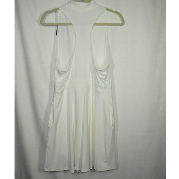 Halara White Sleeveless Half Zip 2 in 1 Golf Mini Dress With Shorts Size XL - Picture 12 of 13